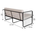 Ver imagem 4 de Namoradeira Área Externa Alumínio Fibra Sintética Santiago Preto-branco