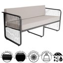 Ver imagem 3 de Namoradeira Área Externa Alumínio Fibra Sintética Santiago Preto-branco