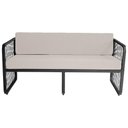 Ver imagem 1 de Namoradeira Área Externa Alumínio Fibra Sintética Santiago Preto-branco