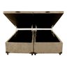 Cama Báu Box Base Casal Bipartido Suede Bege Blindado - 2