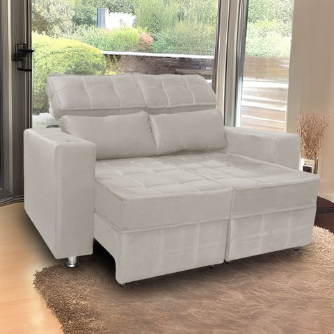 Sofá Retrátil e Reclinável 2 lugares Londres 1.60 Veludo - Star Confort