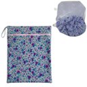 Ver imagem 3 de Saco Impermeável C/ Zíper Roupa Molhada Flores Lilás Cuidado