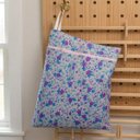 Ver imagem 6 de Saco Impermeável C/ Zíper Roupa Molhada Flores Lilás Cuidado