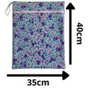 Ver imagem 2 de Saco Impermeável C/ Zíper Roupa Molhada Flores Lilás Cuidado