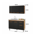 Ver imagem 3 de Balcão de Pia 120 cm Anita  com Armário Suspenso Aéreo  Mara Multiuso - Moblis