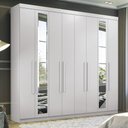 Ver imagem 2 de Guarda Roupa Casal Master New 8.4 8 Portas Branco com Espelho - Santos Andirá