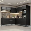 Ver imagem 1 de Armário de Cozinha Completa de Canto 445 Cm Preto Nice Madesa 02 Preto