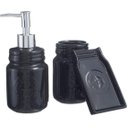 Ver imagem 3 de Kit Banheiro Lavado Acessórios Luxo Preto Cerâmica 3 Peças