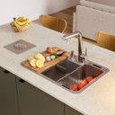 Ver imagem 4 de Cuba de Sobrepor ou Embutir Docol Massima 68x48x20 Cm em Aço Inox Escovado com Acessórios