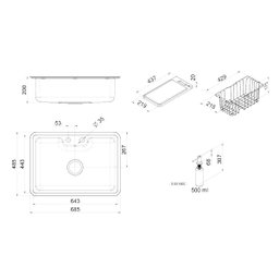 Cuba de Sobrepor ou Embutir Docol Massima 68x48x20 Cm em Aço Inox Escovado com Acessórios - 6