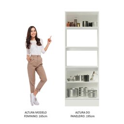 Torre Quente Armário de Cozinha Para 2 Fornos 100% MDF Branco Smart Madesa - 7