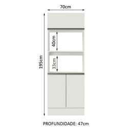 Torre Quente Armário de Cozinha Para 2 Fornos 100% MDF Branco Smart Madesa - 4