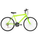Ver imagem 1 de Bicicleta Masculina Aro 26 Mtb Alumínio Natural 18 Marchas Cor Verde Claro