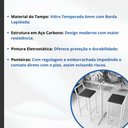 Ver imagem 3 de Conjunto Mesa Alta Bar Bistrô Quadrada Vidro 2 Banquetas Confort Pinus Industrial White Don Castro D