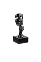 Ver imagem 1 de Escultura Rosto Humano Arte Moderna Silêncio Máscara 55cm:preto Brilho