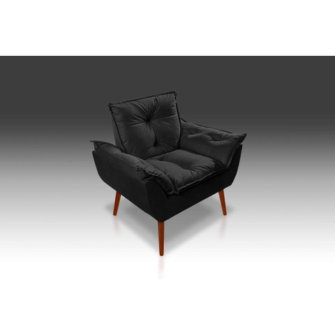 Poltrona Opala Suede Preto- Rv Decora