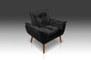 Ver imagem 1 de Poltrona Opala Suede Preto- Rv Decora