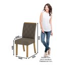 Ver imagem 4 de Conjunto Sala Jantar Vértice 160cm Canto Reto com Vidro 6 Cadeiras Vértice Marrom/Nature/Off White/Tecido Bege