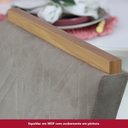 Ver mais imagens de Conjunto Sala Jantar Vértice 160cm Canto Reto com Vidro 6 Cadeiras Vértice Marrom/Nature/Off White/Tecido Bege