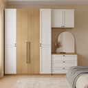 Ver imagem 1 de Guarda Roupa Solteiro 6 Portas 6 Gavs Infinity Savana/Branco