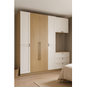 Ver imagem 2 de Guarda Roupa Solteiro 6 Portas 6 Gavs Infinity Savana/Branco