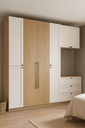 Ver imagem 2 de Guarda Roupa Solteiro 6 Portas 6 Gavs Infinity Savana/Branco