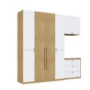 Ver imagem 4 de Guarda Roupa Solteiro 6 Portas 6 Gavs Infinity Savana/Branco