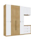 Ver imagem 4 de Guarda Roupa Solteiro 6 Portas 6 Gavs Infinity Savana/Branco