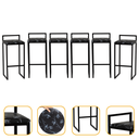Ver imagem 1 de Kit 6 Banqueta Quadrada Preta para Balcão Ilha Cozinha Gourmet Bancada Piscina Bares Àrea de Lazer