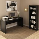 Ver imagem 1 de Conjunto Home Office 2 Peças com 1 Mesa e 1 Estante Preto - Pnr Móveis