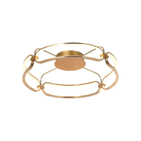 Plafon de Sobrepor Lumina Dourado (d)60cm (a)17cm 1x45w 3000k 2250lm - Bb016lg