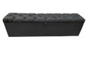 Ver imagem 2 de Recamier Puff Baú - Capitonê - Beira de Cama - 1,58 Cm - Preto