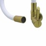 Torneira Cozinha Parede Tubo Flexível Branca e Dourada C61 - 3