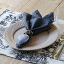 Ver imagem 6 de Kit Jogo Americano 6 Lugares Mesa Posta Toile Preto 52x36cm:preto