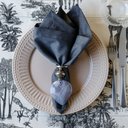 Ver imagem 4 de Kit Jogo Americano 6 Lugares Mesa Posta Toile Preto 52x36cm:preto