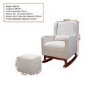 Ver imagem 3 de Poltrona Pé Canoa Emma com Puff 75cm Suede Bege - Sallar Home