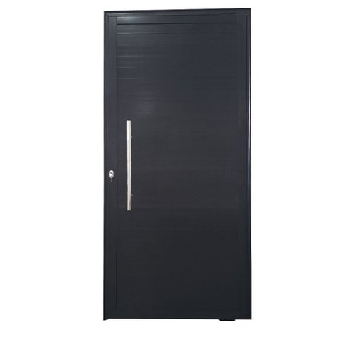 Porta Pivotante com Puxador Alumínio Preto Linha 25:Direita/ 210 x 120