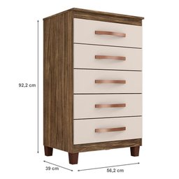 Guarda Roupa Casal Modena com Espelho 6 Portas com Espelho e Cômoda Cannes 5 Gavetas Teka Champagne - 6 Guarda Roupa Casal Modena com Espelho 6 Portas com Espelho e Cômoda Cannes 5 Gavetas Teka Champagne - 6