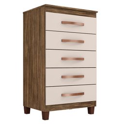 Guarda Roupa Casal Modena com Espelho 6 Portas com Espelho e Cômoda Cannes 5 Gavetas Teka Champagne - 5 Guarda Roupa Casal Modena com Espelho 6 Portas com Espelho e Cômoda Cannes 5 Gavetas Teka Champagne - 5