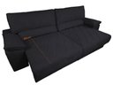 Ver imagem 5 de Sofá Leon 2,50m com Molas Retrátil Reclinável Velosuede - Netsofas - Preto