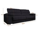 Ver imagem 2 de Sofá Leon 2,50m com Molas Retrátil Reclinável Velosuede - Netsofas - Preto