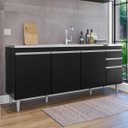 Ver imagem 2 de Balcão de Cozinha 180 Cm 4 Portas 2 Gavetas sem Tampo Agatha Preto