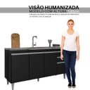 Ver imagem 7 de Balcão de Cozinha 180 Cm 4 Portas 2 Gavetas sem Tampo Agatha Preto