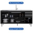 Ver imagem 3 de Balcão de Cozinha 180 Cm 4 Portas 2 Gavetas sem Tampo Agatha Preto