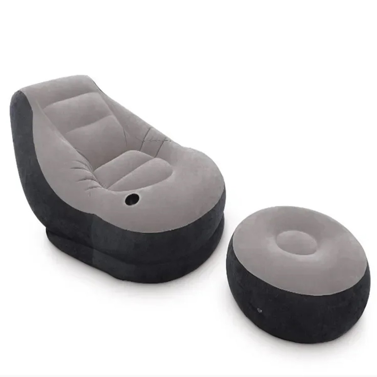 Poltrona Sofa Puff Inflavel Pufe Lounge Sala Estar Porta Copo Descanso Confortavel Multiuso Ar Livre - 4