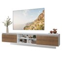 Ver imagem 2 de Rack Suspenso para TV até 80 Polegadas 218 cm 2 Portas Branco/Rustic Glamy Madesa