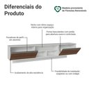 Ver imagem 4 de Rack Suspenso para TV até 80 Polegadas 218 cm 2 Portas Branco/Rustic Glamy Madesa