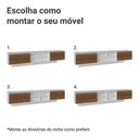 Ver imagem 6 de Rack Suspenso para TV até 80 Polegadas 218 cm 2 Portas Branco/Rustic Glamy Madesa