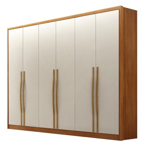 Guarda Roupa Casal Livorno 6 Portas 6 Gavetas Cinamomo Fendi Fosco - Novo Horizonte