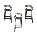 Ver imagem 1 de Kit 3 Banquetas Allegra Altas 76cm Cozinha Bar Pretas
